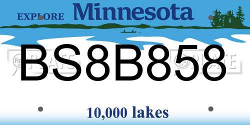 BS8B858 Minnesota License Plate