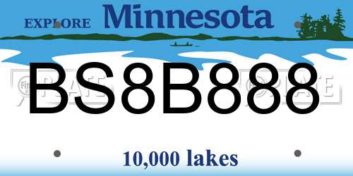 BS8B888 Minnesota License Plate