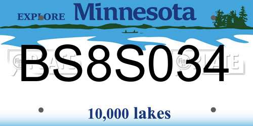 BS8S034 Minnesota License Plate