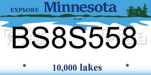 BS8S558 Minnesota License Plate
