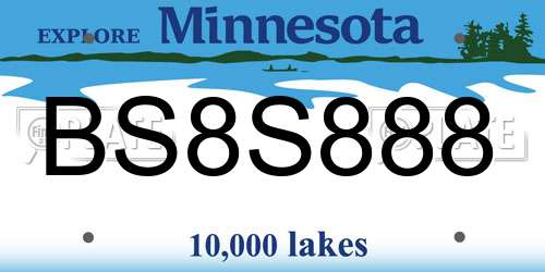 BS8S888 Minnesota License Plate