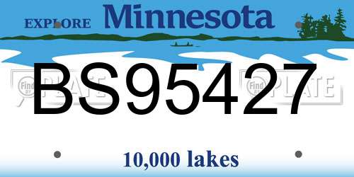 BS95427 Minnesota License Plate