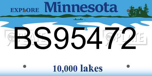 BS95472 Minnesota License Plate