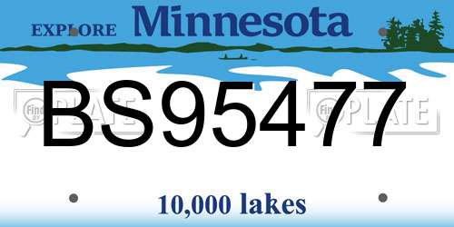 BS95477 Minnesota License Plate