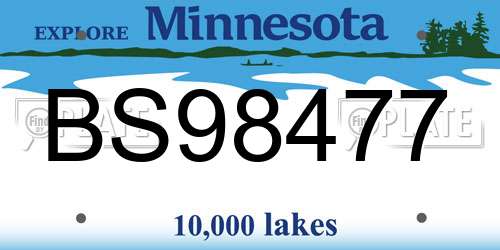 BS98477 Minnesota License Plate