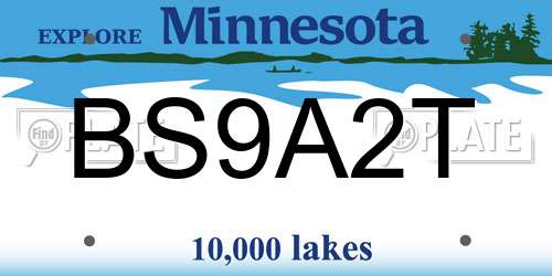 BS9A2T Minnesota License Plate