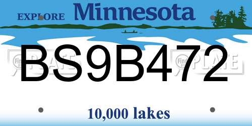BS9B472 Minnesota License Plate