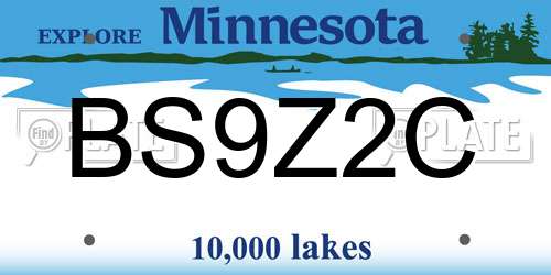 BS9Z2C Minnesota License Plate