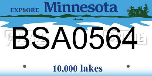 BSA0564 Minnesota License Plate