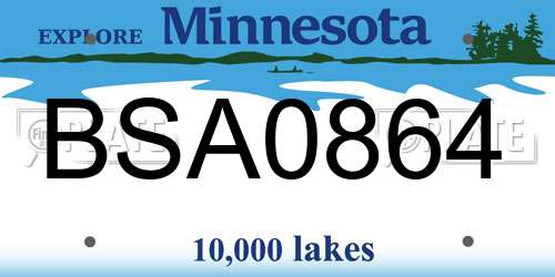 BSA0864 Minnesota License Plate