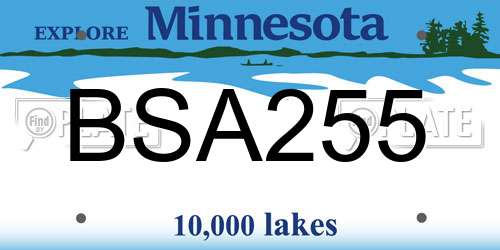 BSA255 Minnesota License Plate
