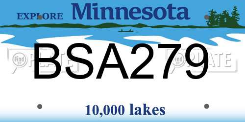 BSA279 Minnesota License Plate