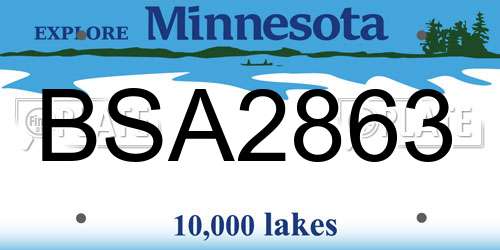 BSA2863 Minnesota License Plate