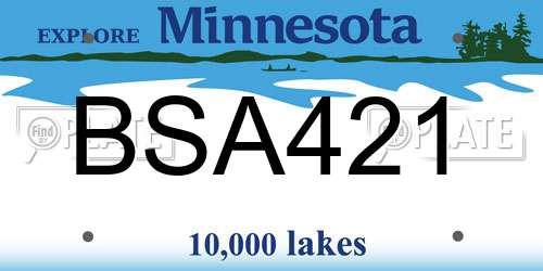 BSA421 Minnesota License Plate