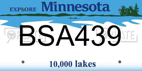 BSA439 Minnesota License Plate