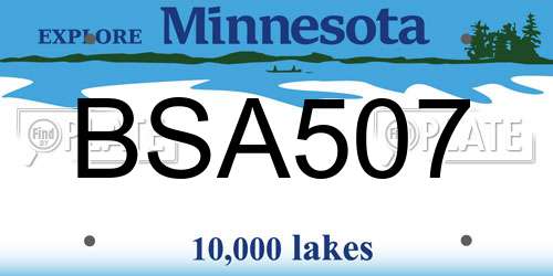 BSA507 Minnesota License Plate