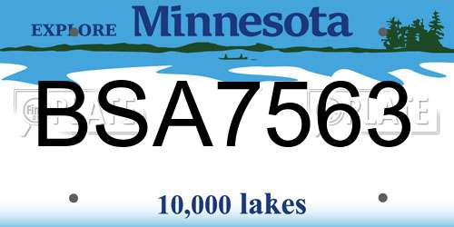 BSA7563 Minnesota License Plate