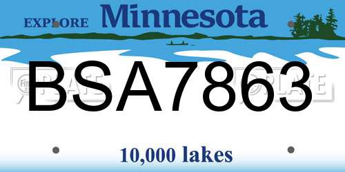 BSA7863 Minnesota License Plate