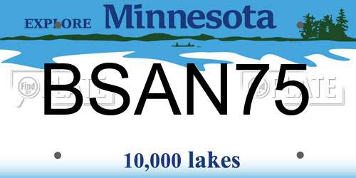 BSAN75 Minnesota License Plate