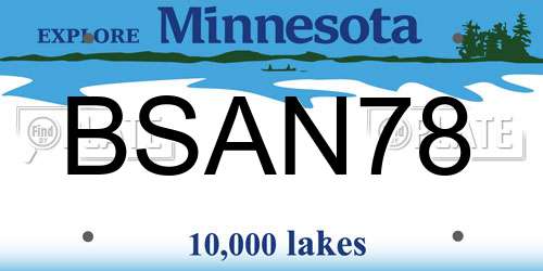 BSAN78 Minnesota License Plate