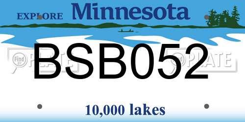 BSB052 Minnesota License Plate
