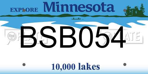 BSB054 Minnesota License Plate