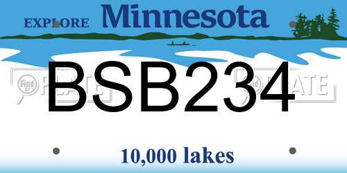 BSB234 Minnesota License Plate