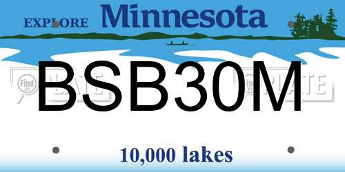 BSB30M Minnesota License Plate