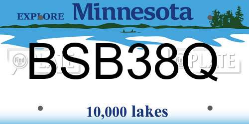 BSB38Q Minnesota License Plate