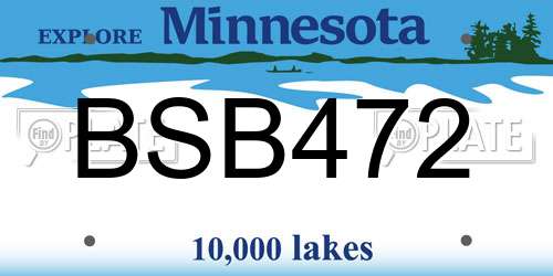 BSB472 Minnesota License Plate