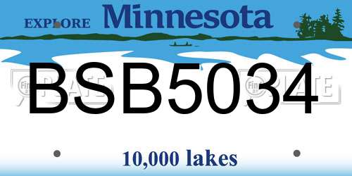 BSB5034 Minnesota License Plate