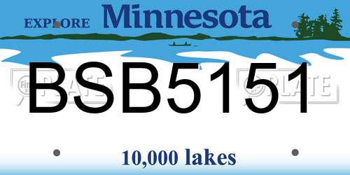 BSB5151 Minnesota License Plate