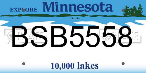 BSB5558 Minnesota License Plate