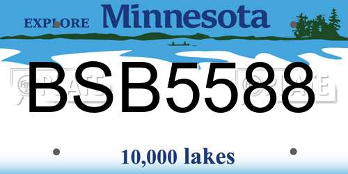 BSB5588 Minnesota License Plate