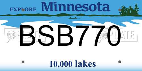 BSB770 Minnesota License Plate