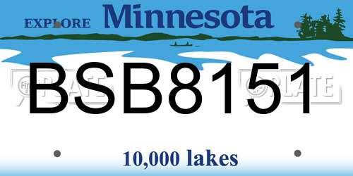 BSB8151 Minnesota License Plate