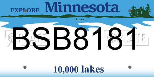 BSB8181 Minnesota License Plate