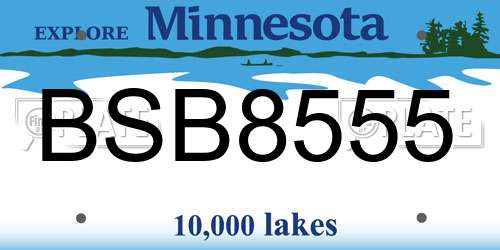 BSB8555 Minnesota License Plate
