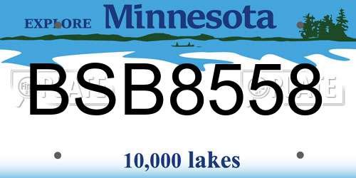 BSB8558 Minnesota License Plate
