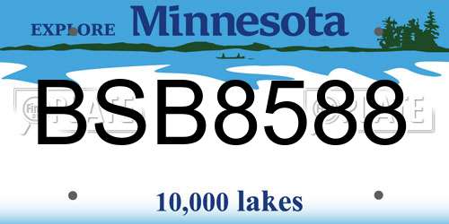 BSB8588 Minnesota License Plate