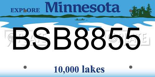BSB8855 Minnesota License Plate