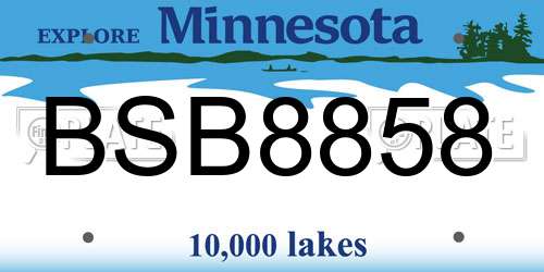 BSB8858 Minnesota License Plate