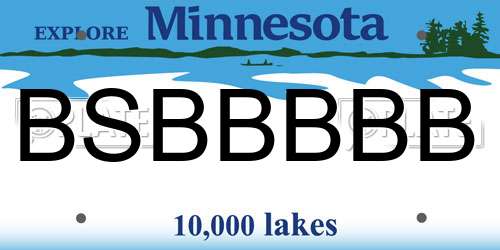 BSBBBBB Minnesota License Plate