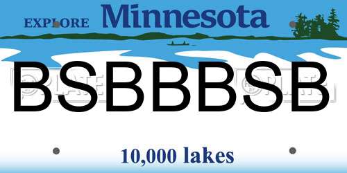 BSBBBSB Minnesota License Plate