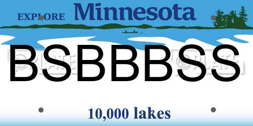 BSBBBSS Minnesota License Plate