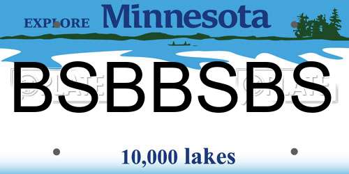 BSBBSBS Minnesota License Plate