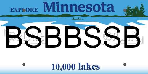 BSBBSSB Minnesota License Plate