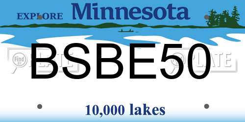 BSBE50 Minnesota License Plate