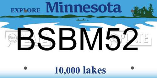 BSBM52 Minnesota License Plate