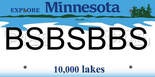 BSBSBBS Minnesota License Plate